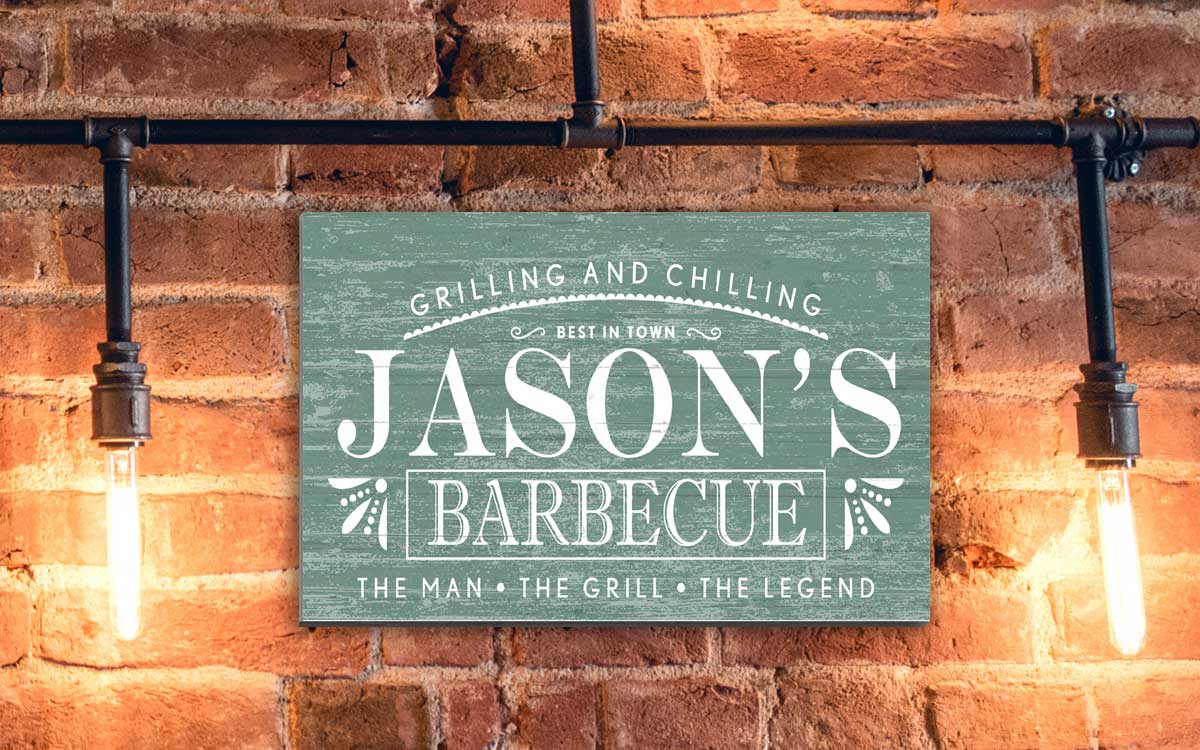 Custom Barbecue Sign - Solid Wood