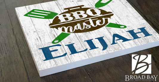 Custom BBQ Master Sign Personalized Barbecue Grill Gift Idea