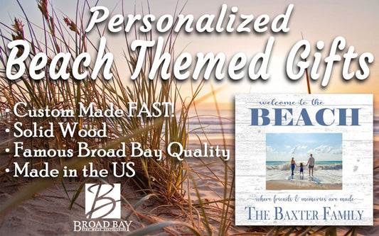 Custom Beach House Photo Frame with Picture Printed On Wood