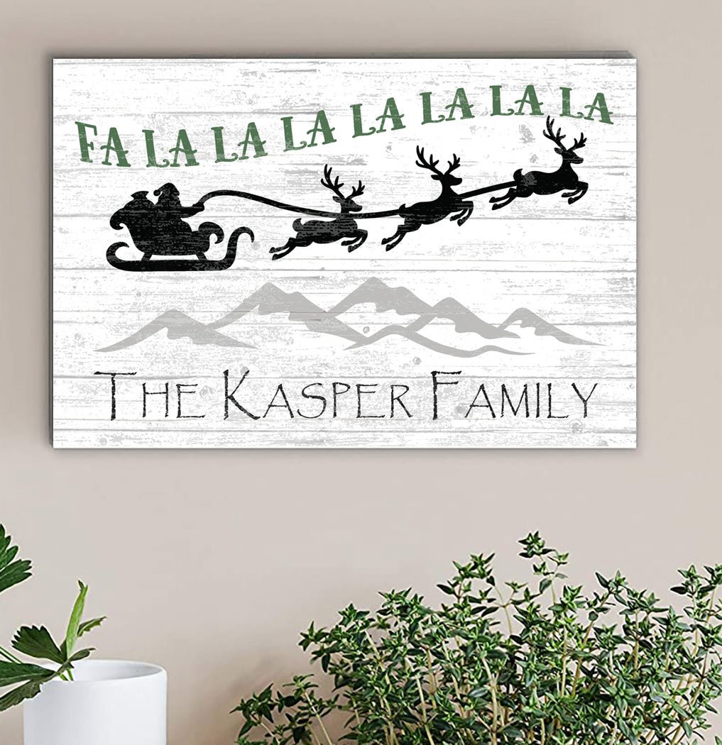Custom Christmas Sign Fa La La La La Holiday Decoration