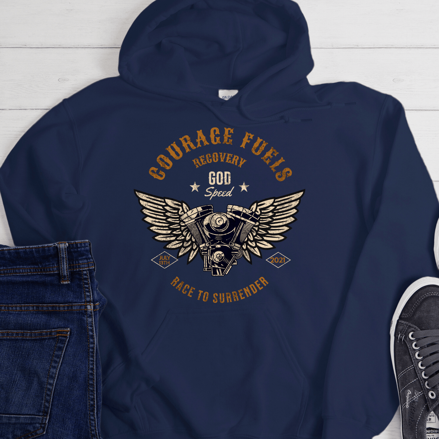 Custom Recovery Hoodie | Inspiring Sobriety | Courage Fuels Recovery