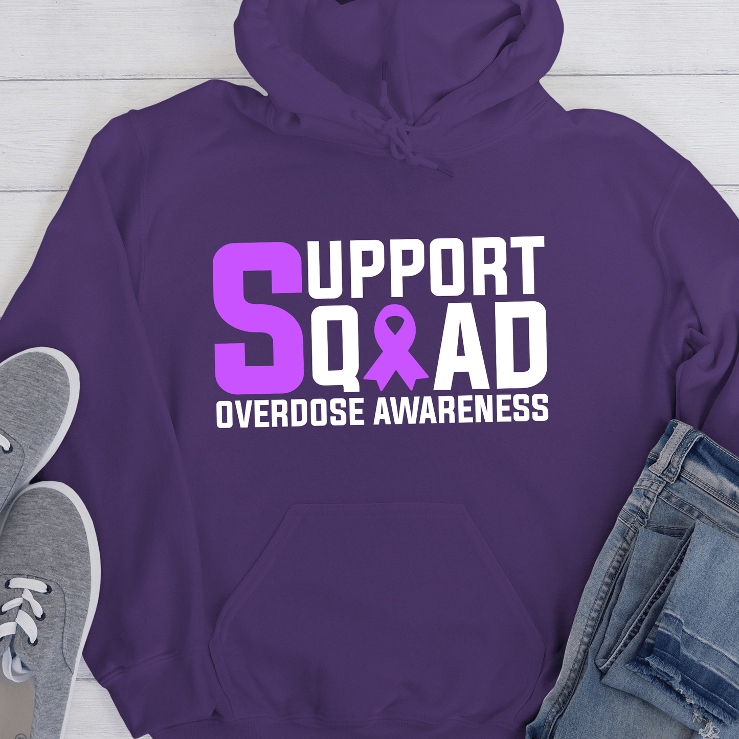 Custom Recovery Hoodie | Inspiring Sobriety | Support Squad Overdose Awareness