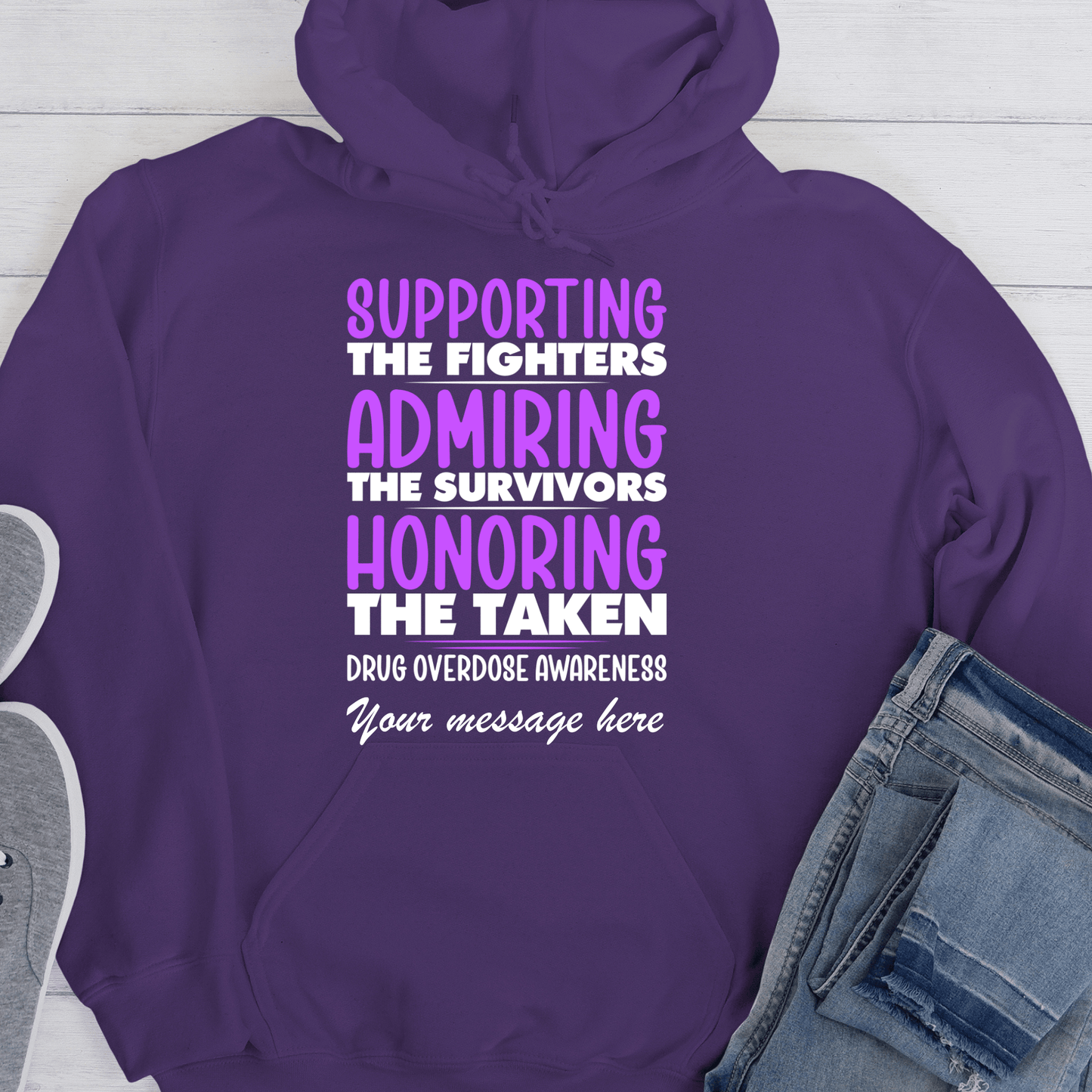 Custom Recovery Hoodie | Inspiring Sobriety | Supporting The Fighters Overdose Awareness