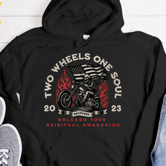 Custom Recovery Hoodie | Inspiring Sobriety | Two Wheels, One Soul