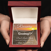 Custom Recovery Name Necklace | Inspiring Sobriety | Don't Look Back, You're Not Going That Way