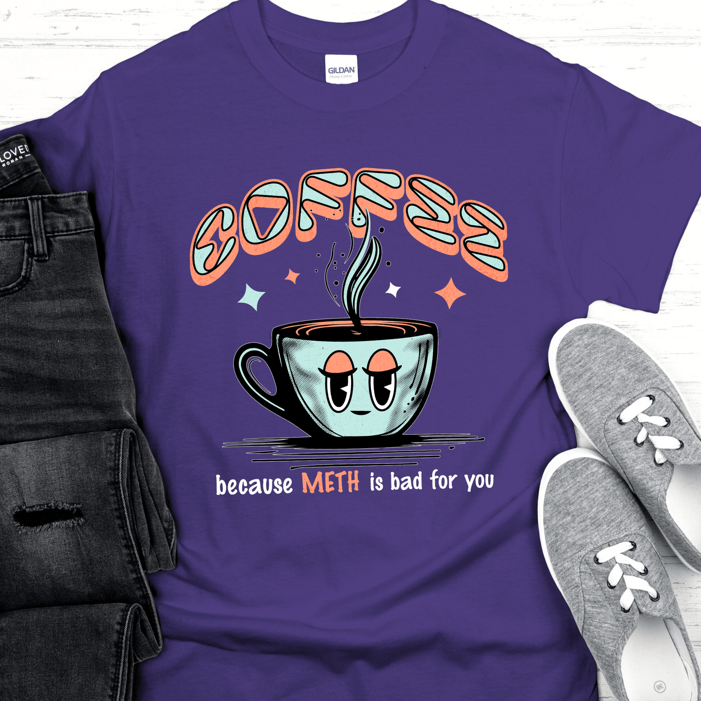 Custom Recovery T-Shirt | Inspiring Sobriety | Coffee Because (DOC) Is Bad For You