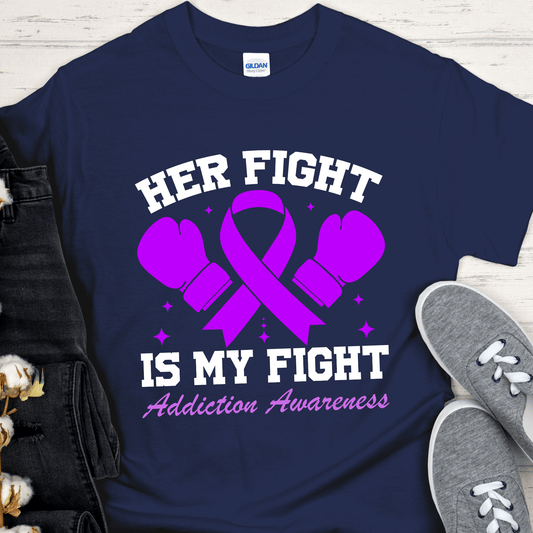 Custom Recovery T-Shirt | Inspiring Sobriety | Her Fight Is My Fight