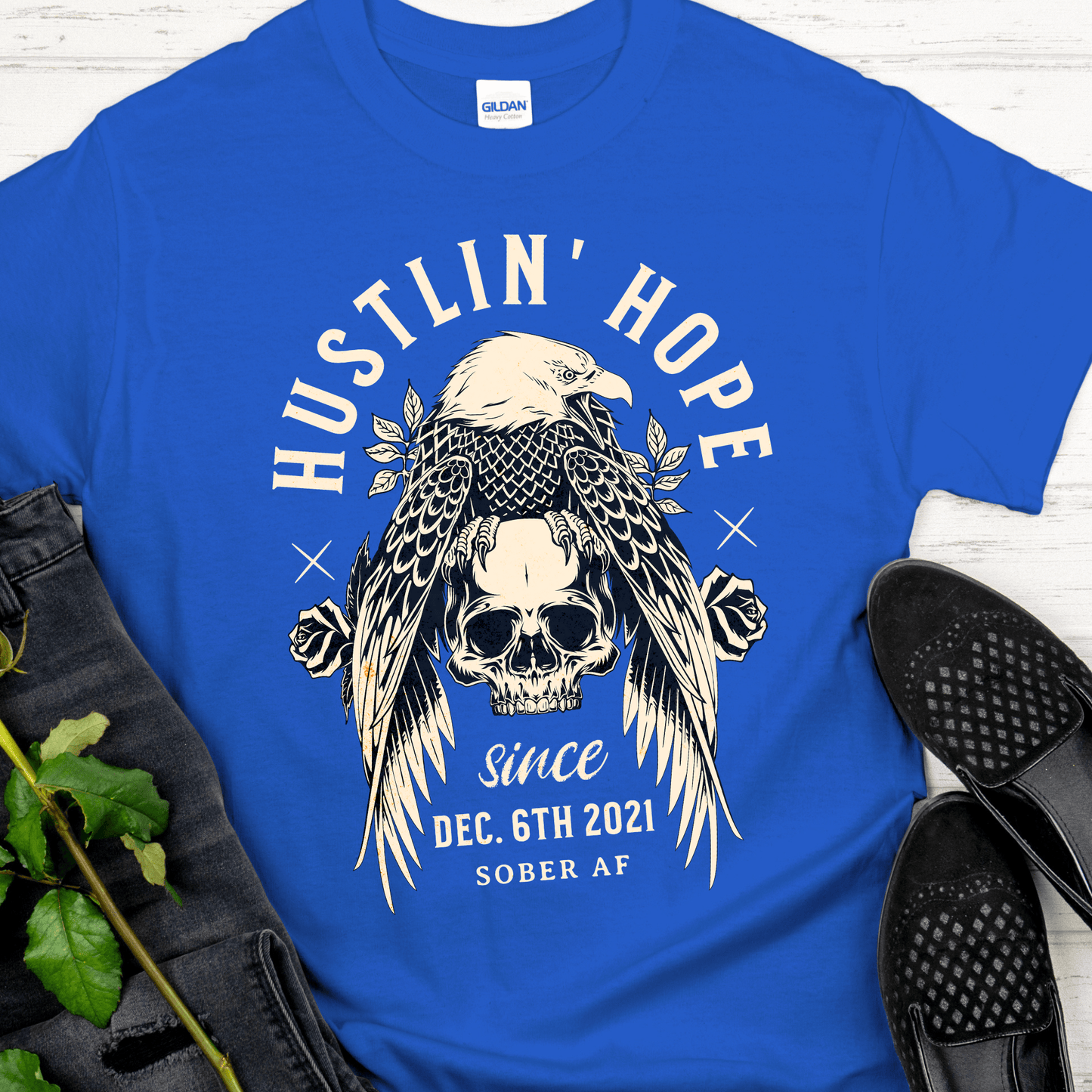 Custom Recovery T-Shirt | Inspiring Sobriety | Hustlin' Hope