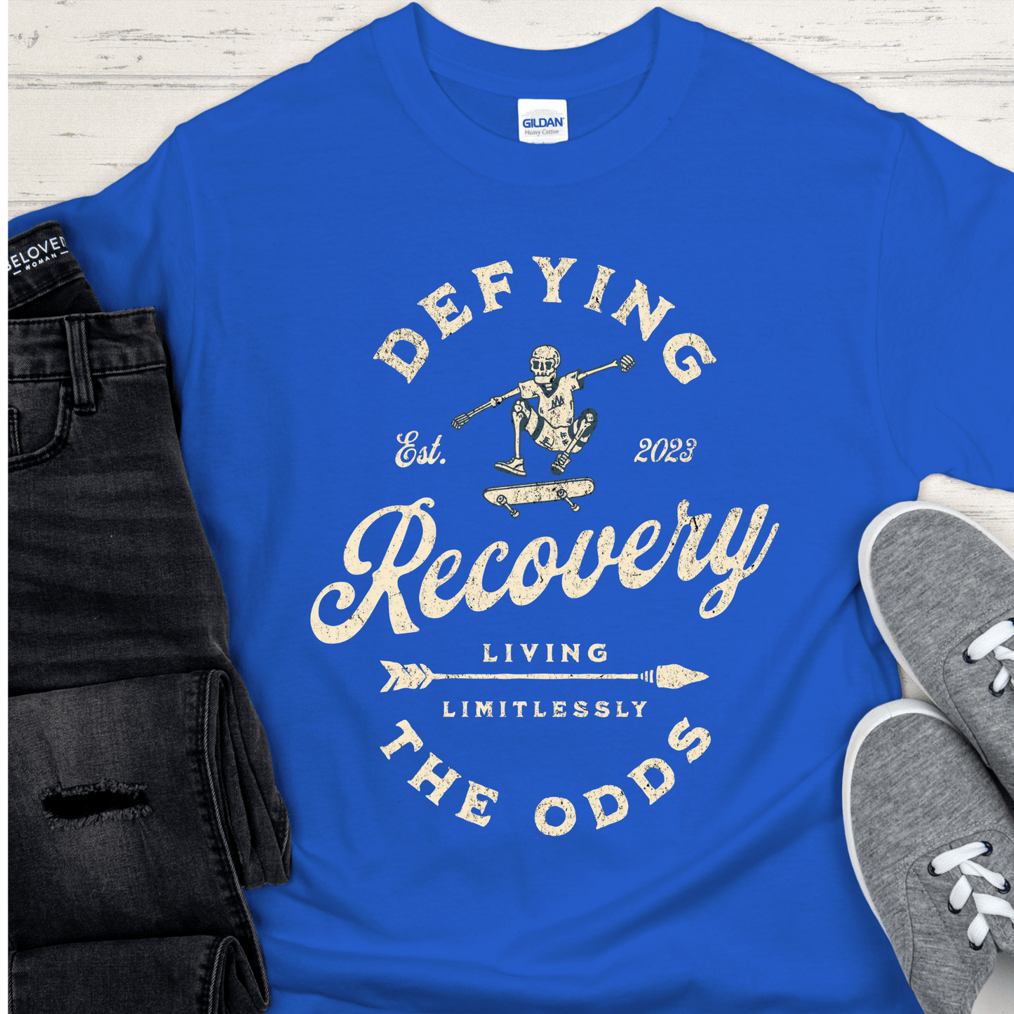 Custom Recovery T-Shirt | Inspiring Sobriety | Recovery - Defying The Odds