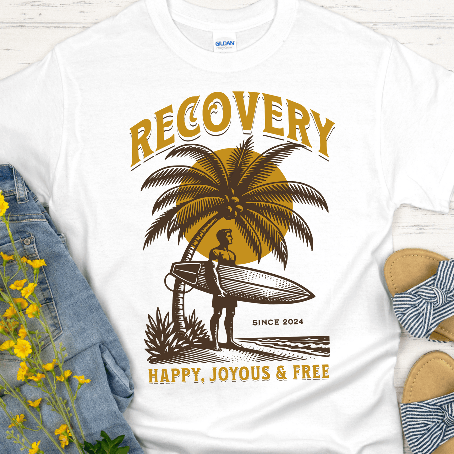 Custom Recovery T-Shirt | Inspiring Sobriety | Recovery Surfer