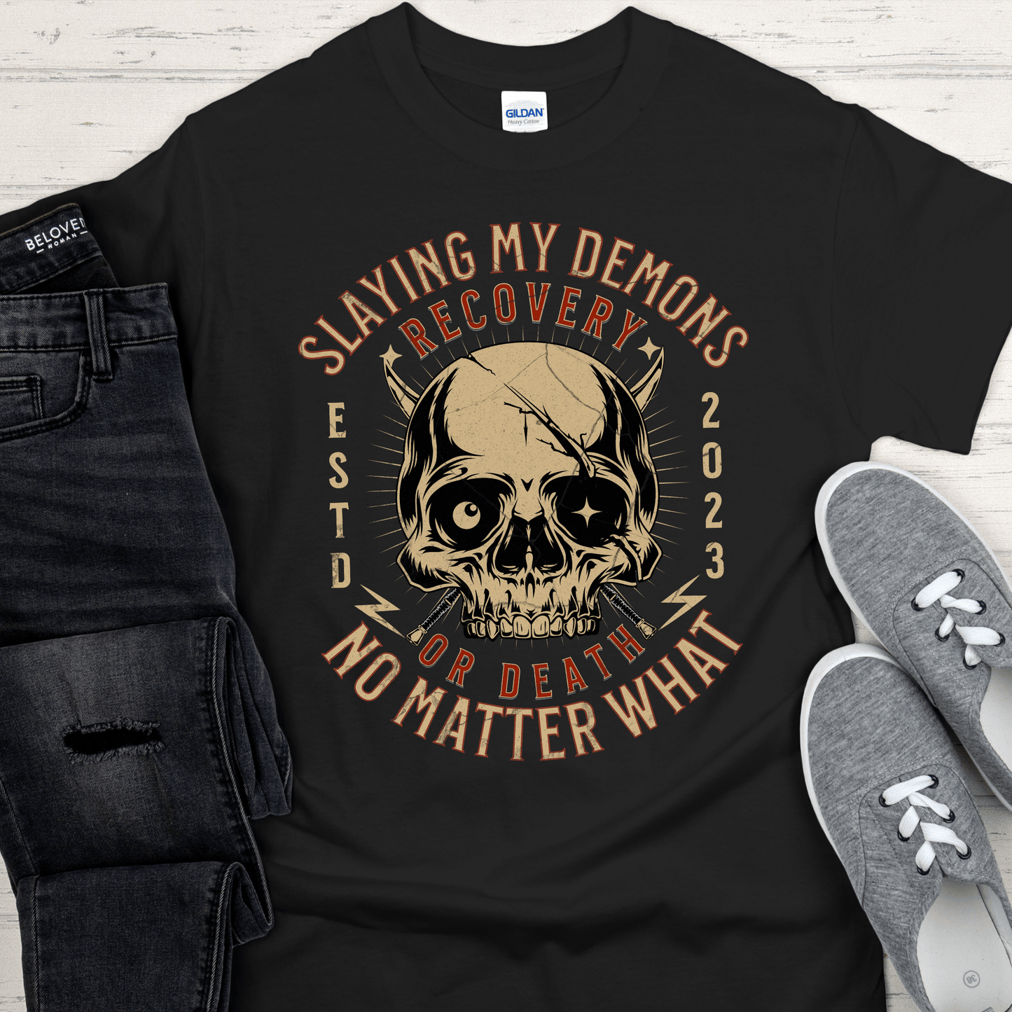 Custom Recovery T-Shirt | Inspiring Sobriety | Slaying My Demons