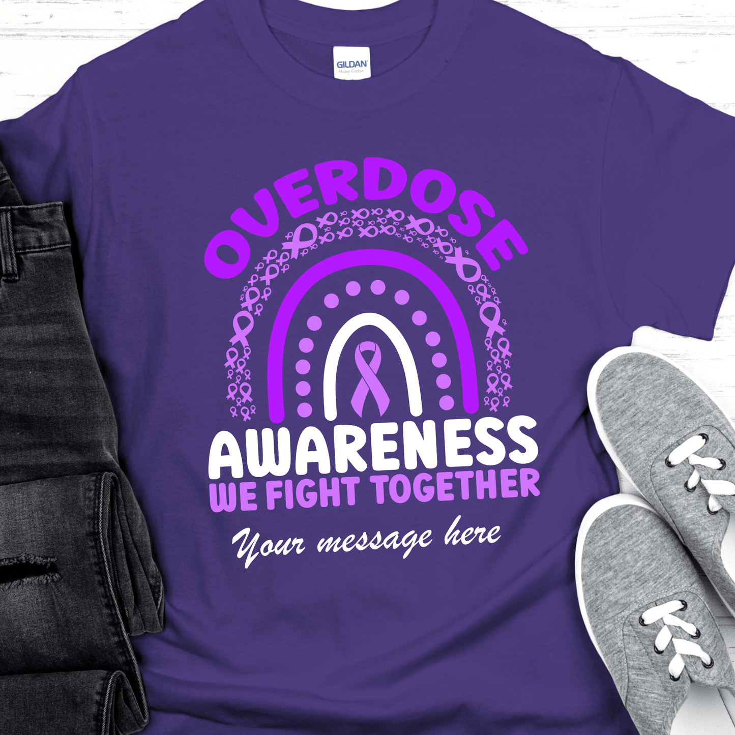 Custom Recovery T-Shirt | Inspiring Sobriety | We Fight Together - Overdose Awareness