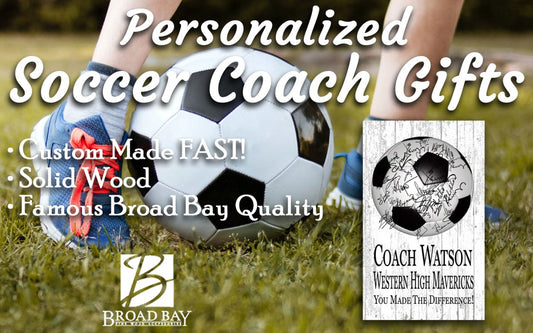 Custom Soccer Coach Gift Plaque Personalized SIGNABLE By Team For Great Coaches