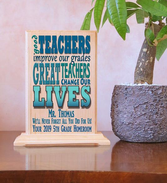 Custom Teacher Gift Personalized Plaque