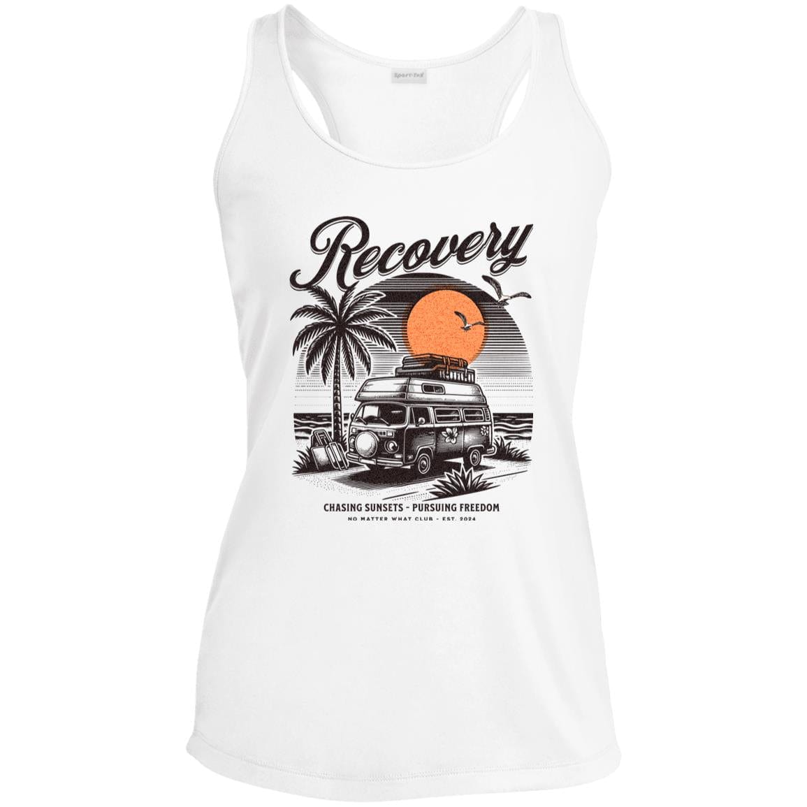 Custom Womens Recovery Tank | Inspiring Sobriety | Chasing Sunsets, Pursuing Freedom