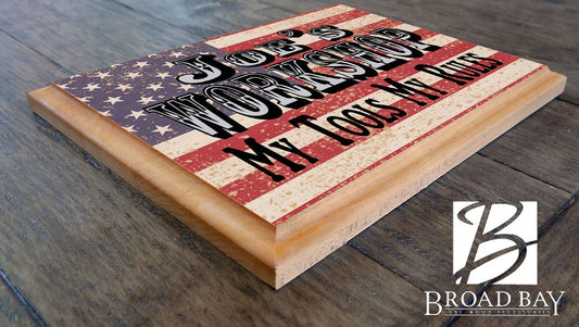 Custom Workshop Sign PERSONALIZED Man Cave Wall Art For Men Husband Grandpa Dad
