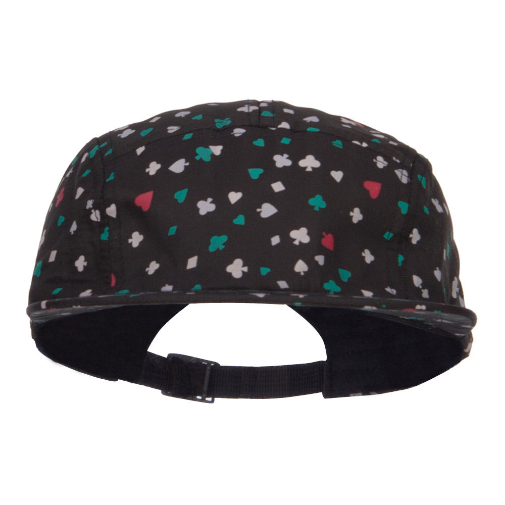 Men's 5 Panel Card Print Cap