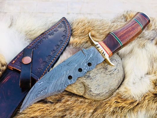 Custom Handmade Hunting Knife with Walnut Wood Handle