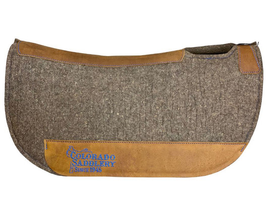 Chocolate Grey 100% Compressed Wool Blue Stitching