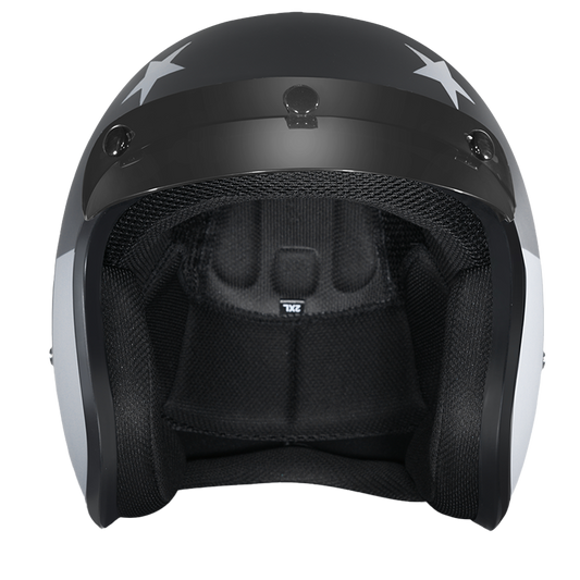 DOT Approved Daytona Cruiser Open Face Motorcycle Helmet - Men, Women & Youth - With Visor & Graphics - W/ Captain America Stealth