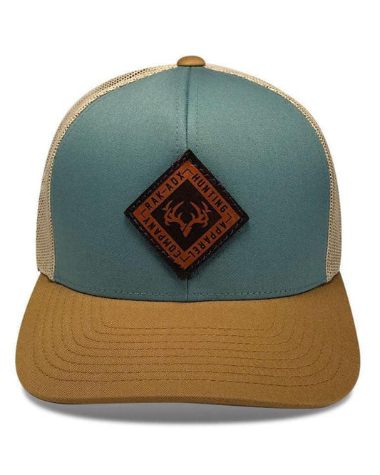 Delta Sky Blue Leather Patch Trucker Hat