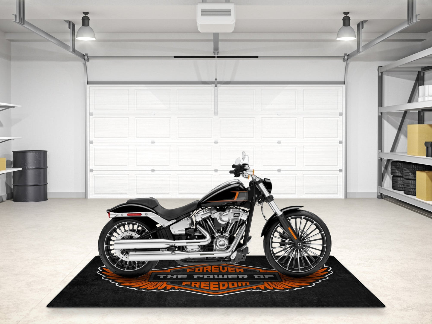 MPM Motorcycle Mat for Cruiser - Touring - Sport Motorcycle Wings " Forever The Power of Freedom " - MM7102