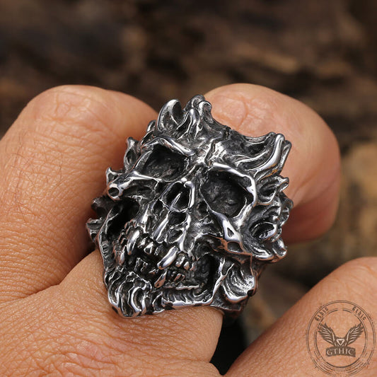 Devil Skull Head Stainless Steel Ring