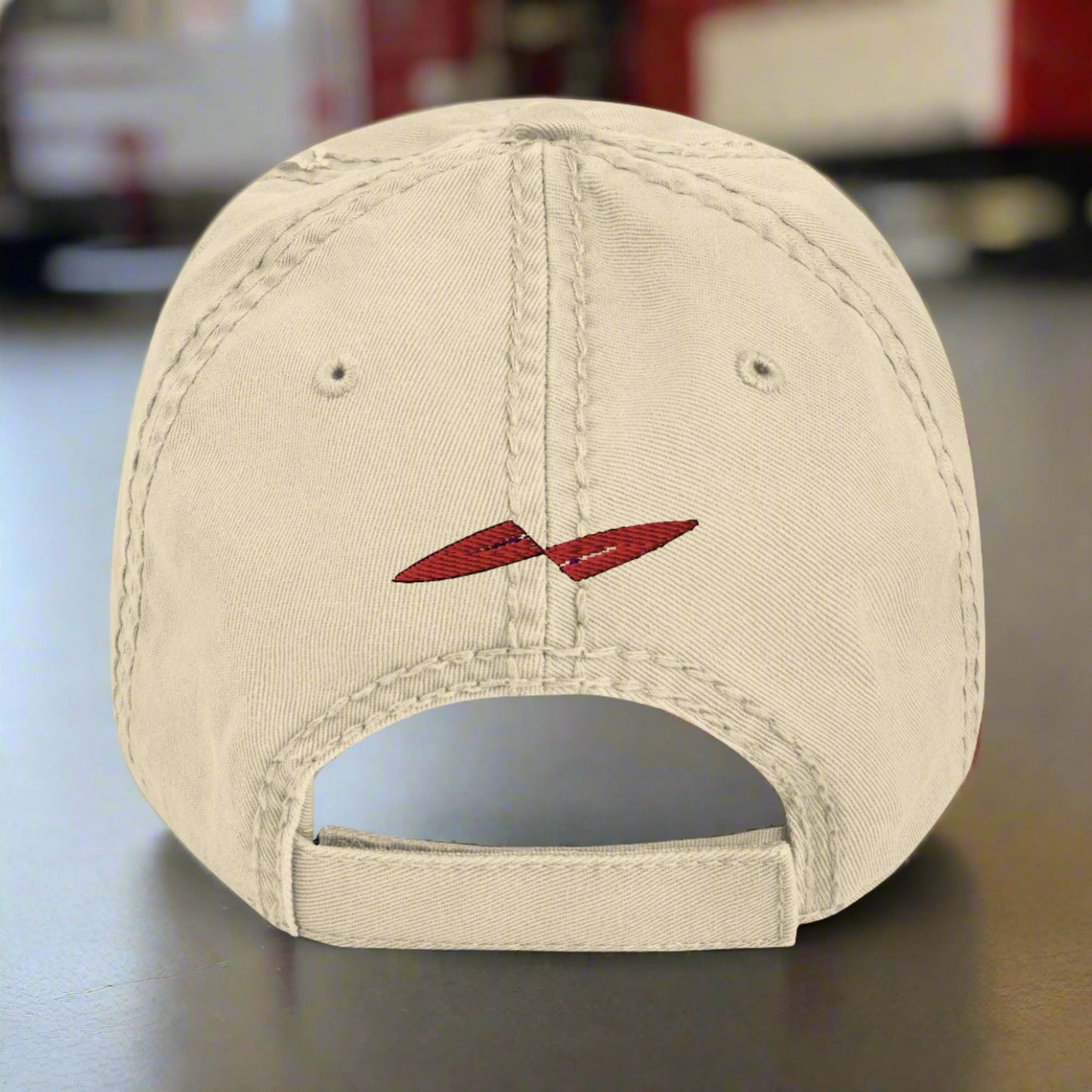 American Redline Distressed Dad Hat