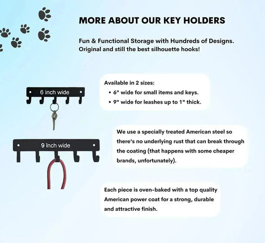 Belgian Malinois Personalized Key Hanger and Leash Holder - 5 Hooks