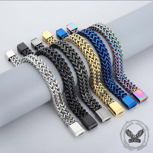 Double Layer Braided Keel Stainless Steel Bracelet