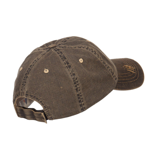 Distressed Washed Herringbone Cotton Cap