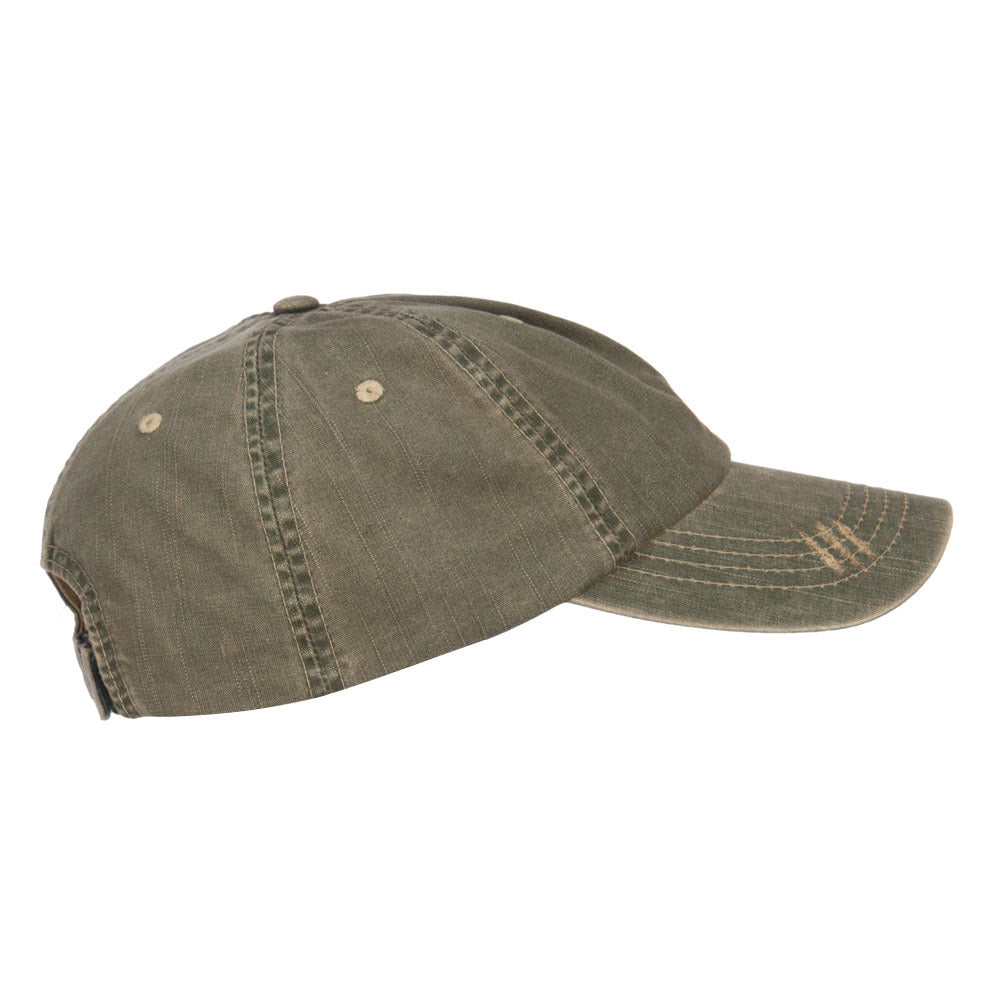 Distressed Washed Herringbone Cotton Cap