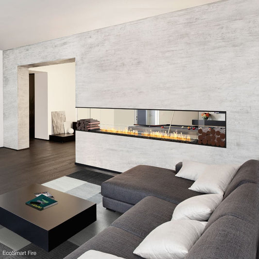 EcoSmart Fire Flex Ethanol Firebox with One Closed Side and Decorative Box