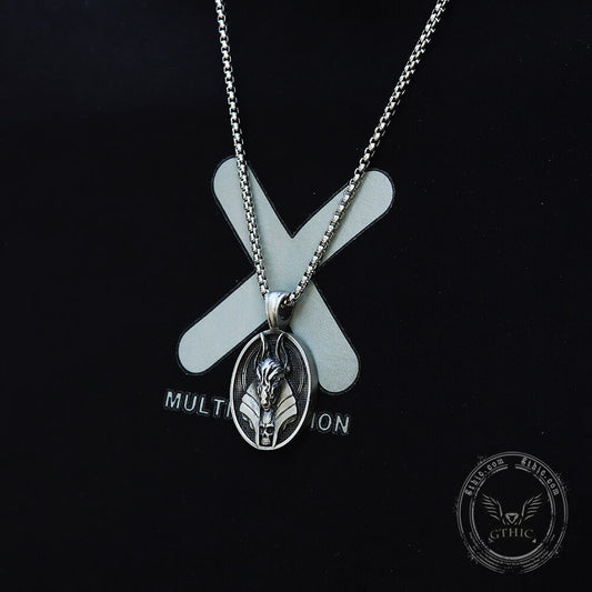 Egyptian God of Death Anubis Pure Tin Skull Necklace