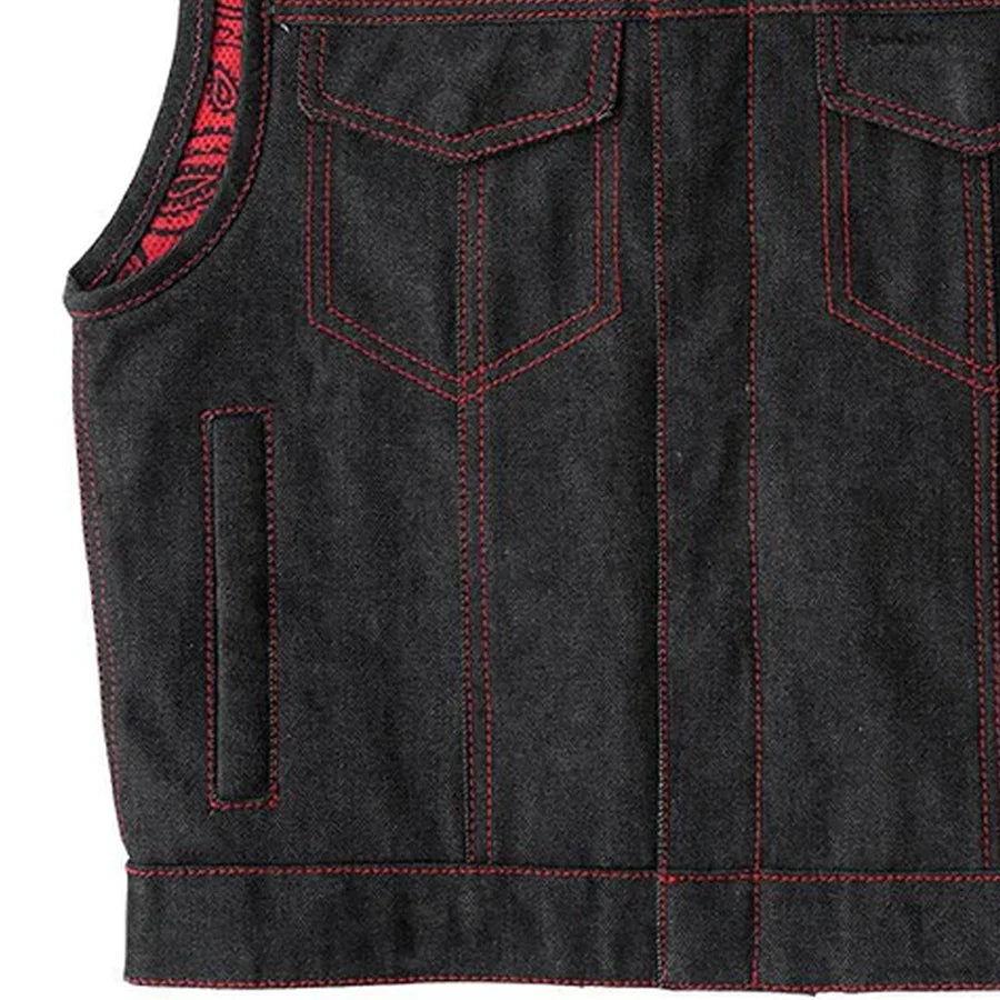 Ember Men's Motorcycle Denim Vest