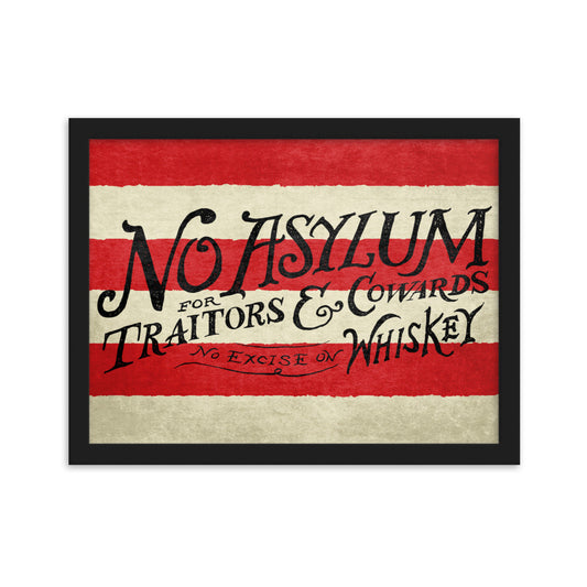 Whiskey Rebellion No Asylum Framed Print