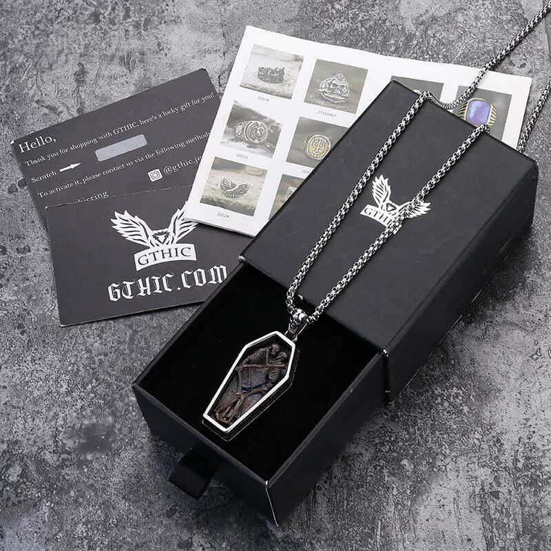 Eternal Lovers Stainless Steel Skull Pendant