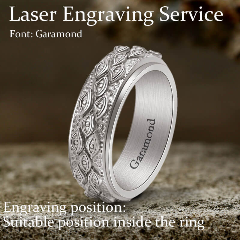 Stylish Evil Eye Stainless Steel Spinner Ring
