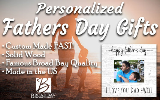 Father's Day Gift Picture Frame Printed Photo on Solid Wood