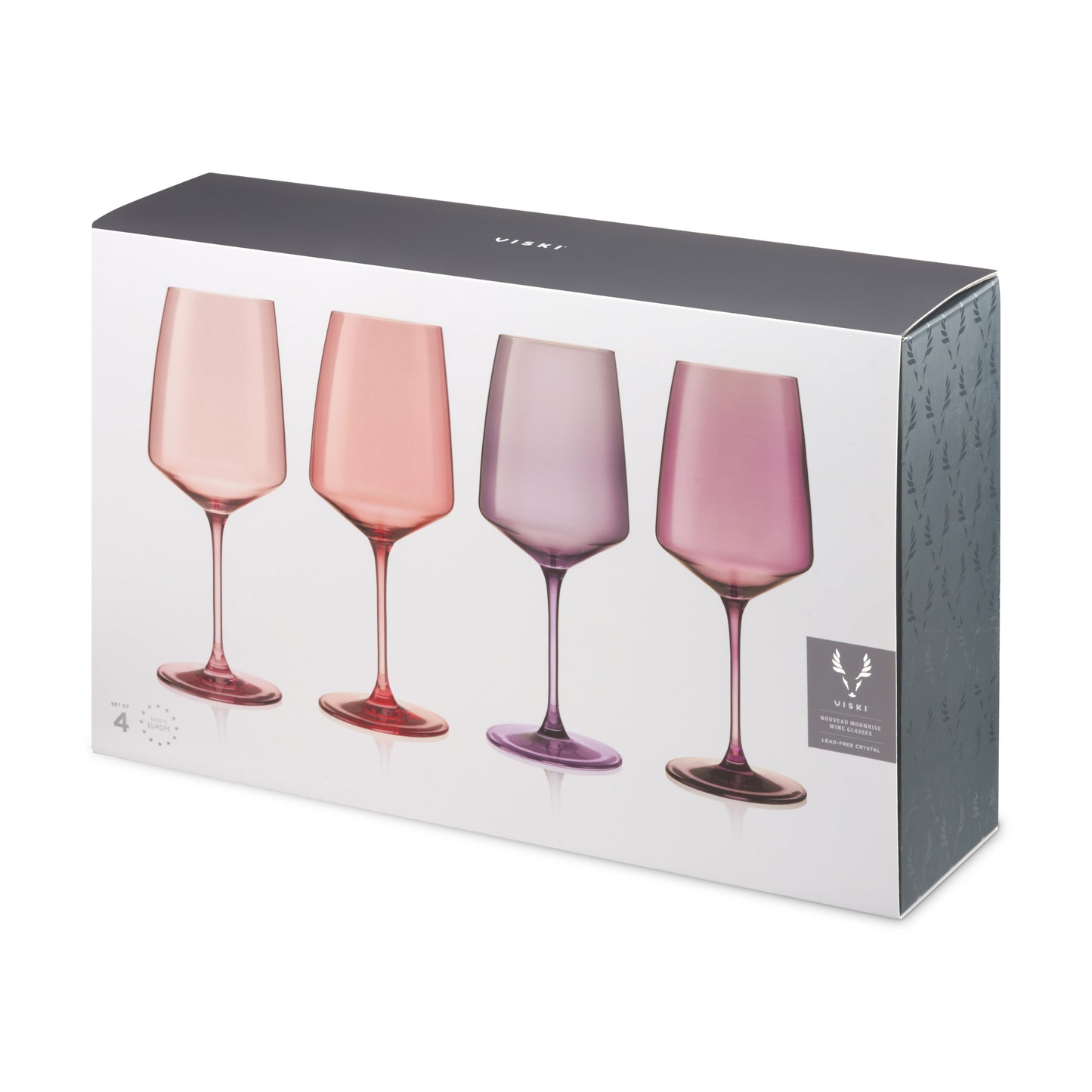 Reserve Nouveau Crystal Wine Glasses in Moonrise, Set of 4