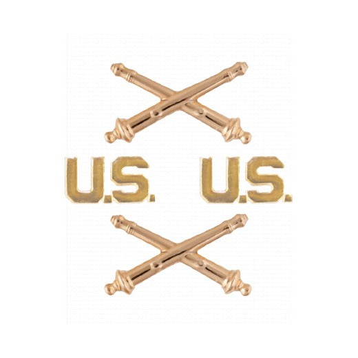 Field Artillery Branch Insignia Set with U.S. Letters
