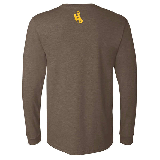 Reel Wyo Bucking Horse Long Sleeve Tee - Heather Brown
