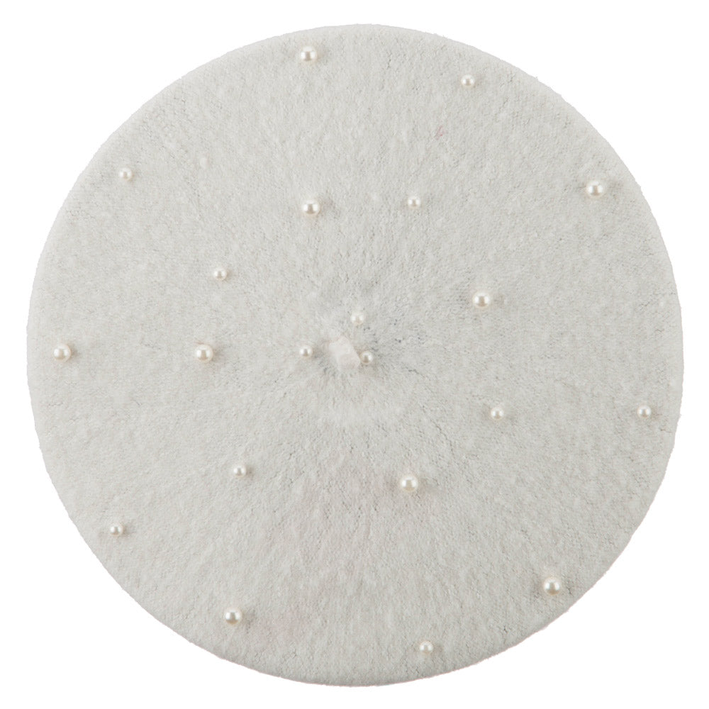 Women's Fake Pearl Accents Beret