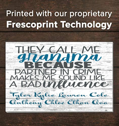 Funny Grandma Gift PERSONALIZED Sign with Grandkid's Names