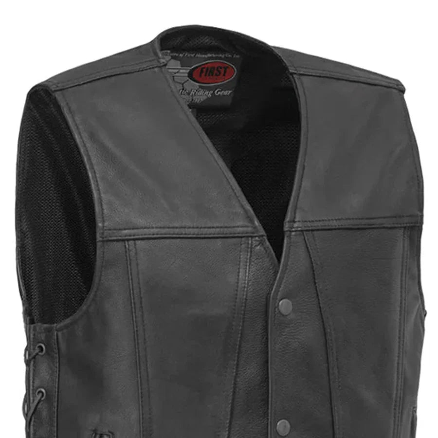 Gambler Men's Motorcycle Leather Vest
