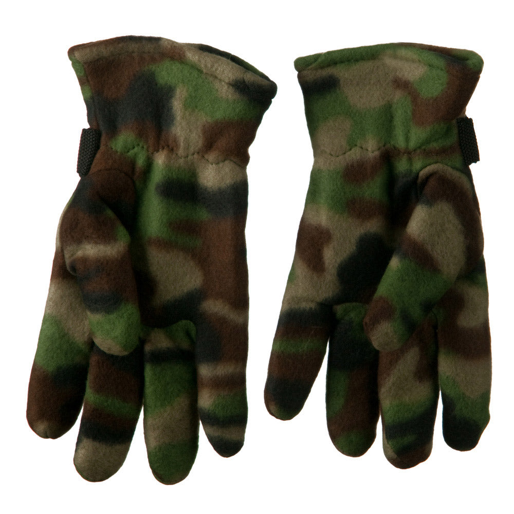 Men's Green Camo Fleece Glove