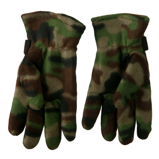 Men's Green Camo Fleece Glove
