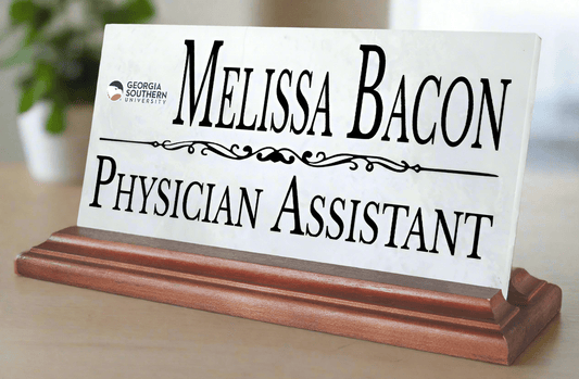 Georgia Southern Desk Nameplate – Custom Marble Name Sign with Personalized Title