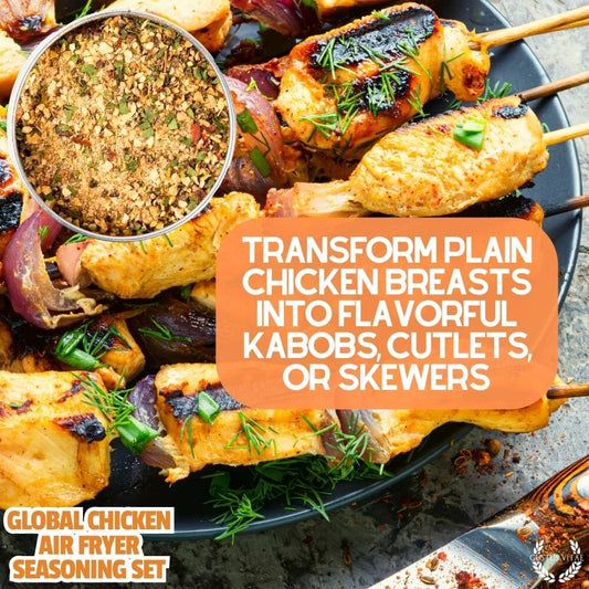 Global Chicken Air Fryer Seasoning Set - Artisanal Spice Blends Six Pack