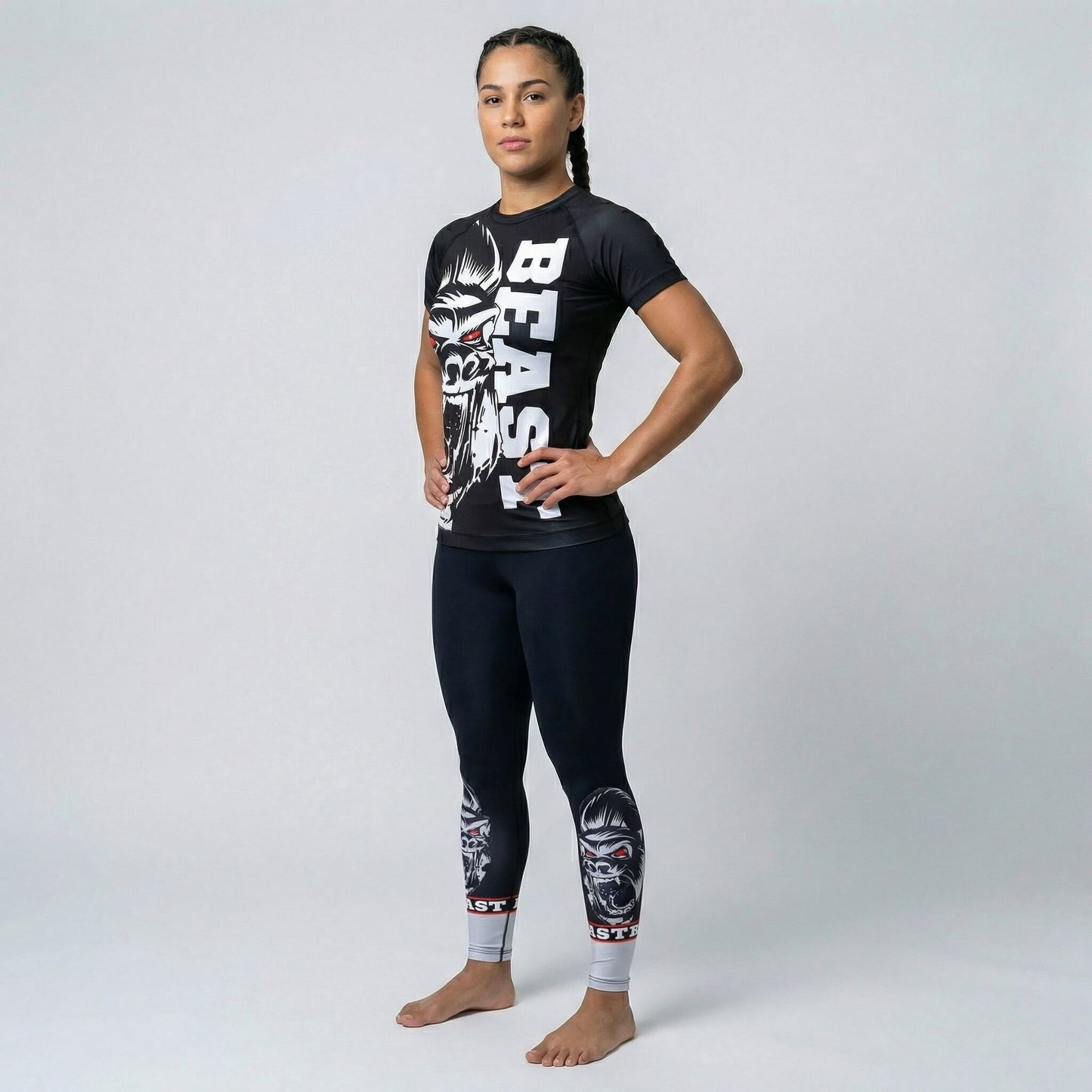 GORILLA BEAST WOMEN SHORT SLEEVE RASH GUARD